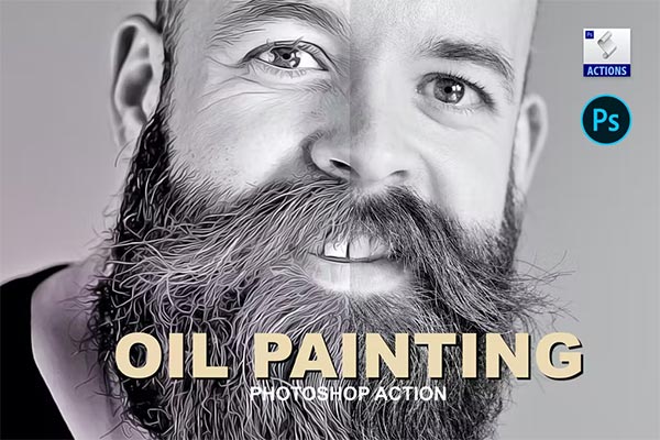 Oil Painting Photoshop Action Templates
