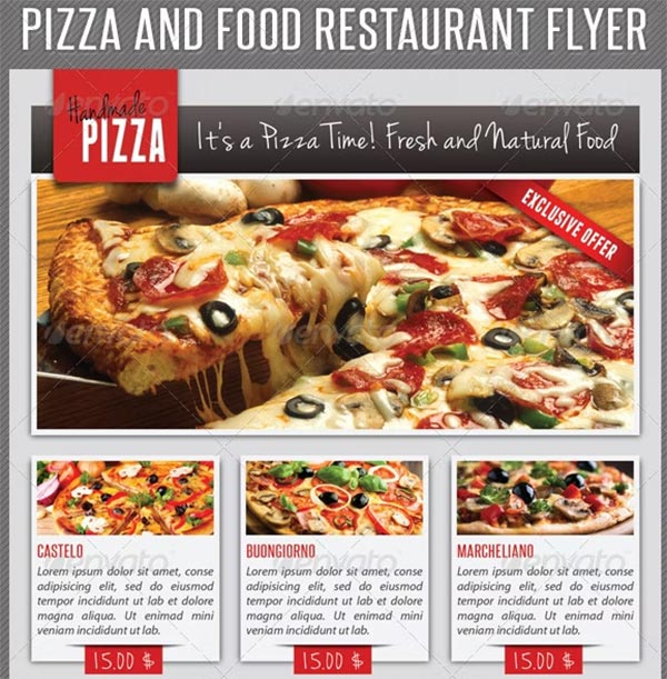 Food and Pizza Menu Flyer PSD Designs