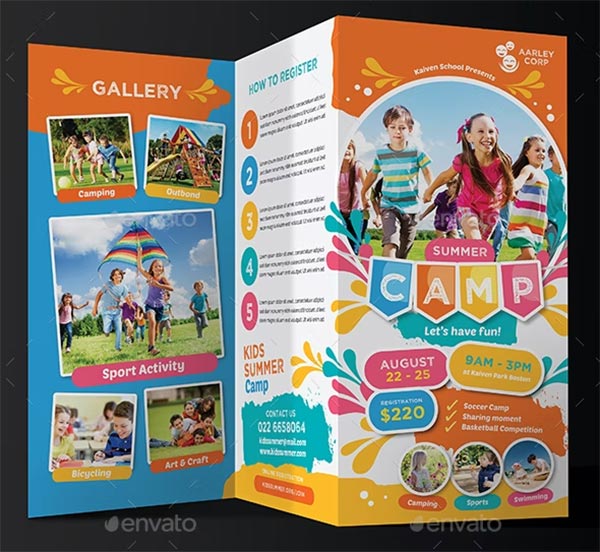 Kids Summer Camp Trifold & Business Card