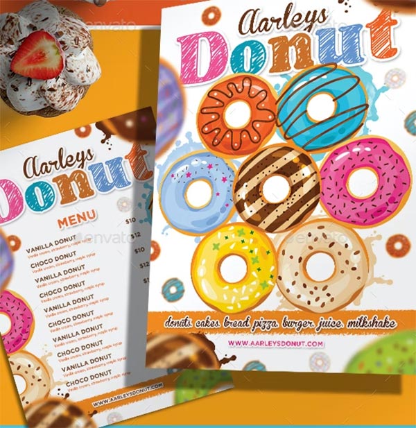 Donuts Menu Flyer Template