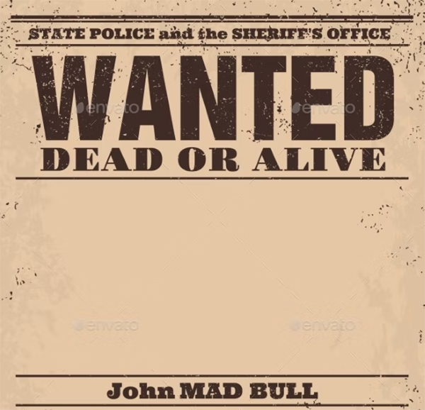 Vintage Wanted Poster Design Vintage Wanted Poster Design