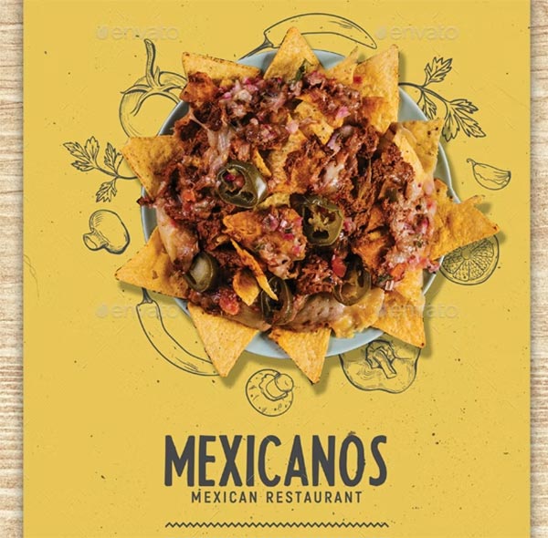 Mexican Food Menu Flyer PSD Design
