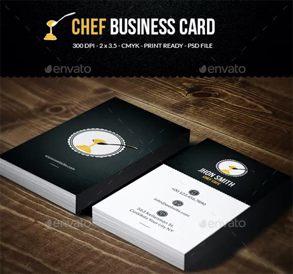 Chef Cafe Business Card PSD Template