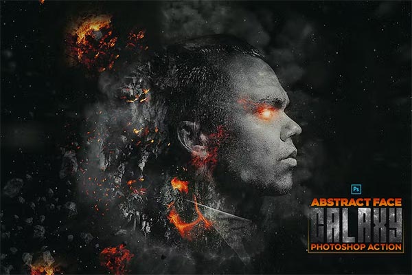 Galaxy Abstract Face Photoshop Action