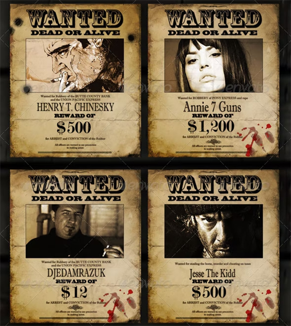 Editable Old Wanted Poster Template