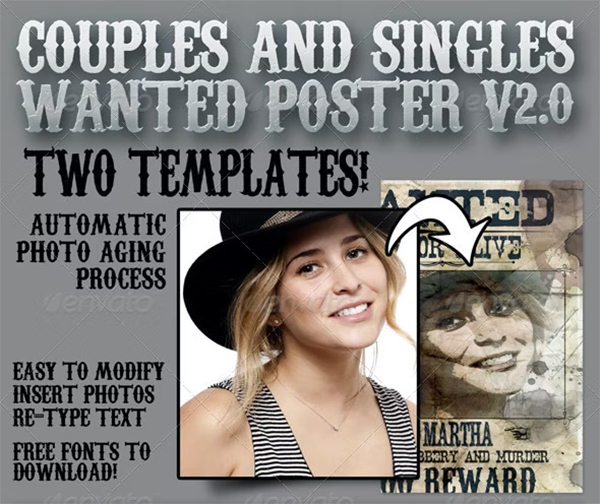 Singles and Couples Wanted Poster Template