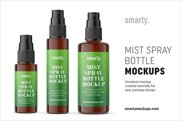 Amber Mist Spray BottlesMockup
