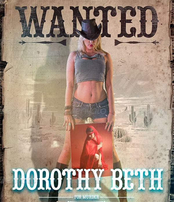 Cowgirl Wanted Poster Template Cowgirl Wanted Poster Template