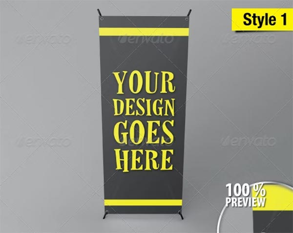 Standing X-Banner Mockup Template