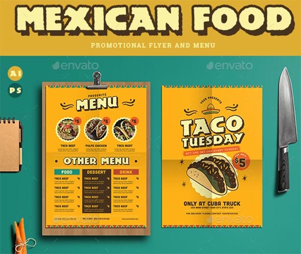 Mexican Food Menu Promotional Flyer