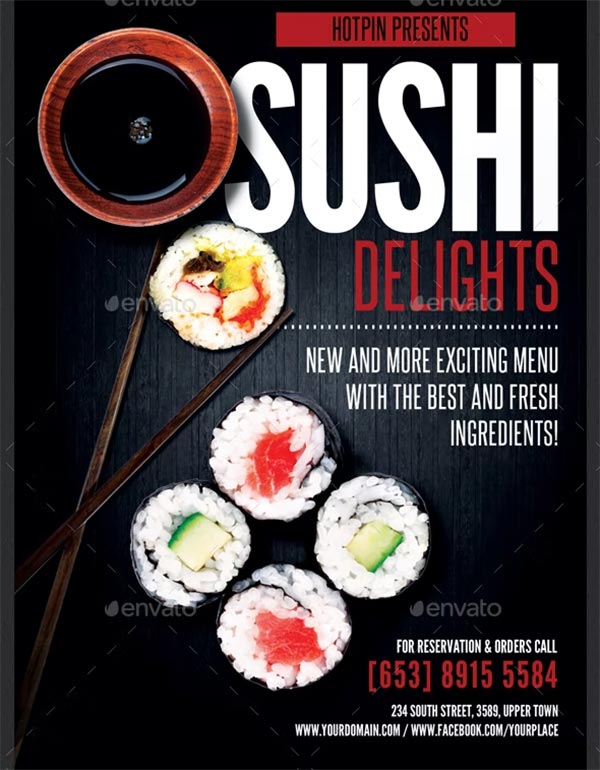 Sushi Promotion Flyer Template