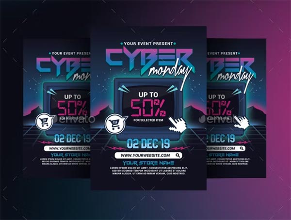 Cyber Monday Event Print Flyer
