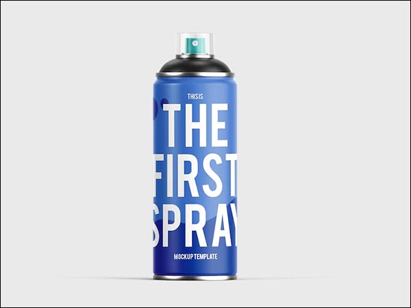 Free Paint Spray Can Mockup