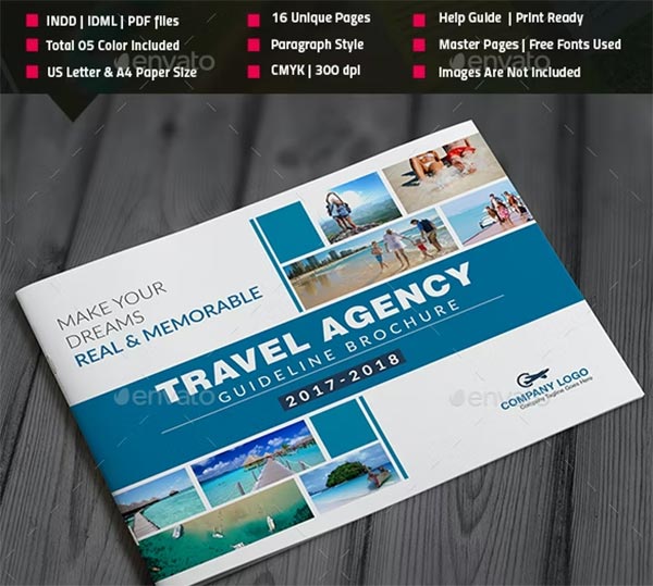 Travel Agency Brochure Catalog Template PSD