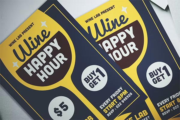 Wine Happy Hour Flyer