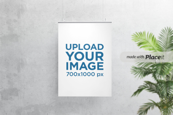 Hanging PSD Poster Mockup Template