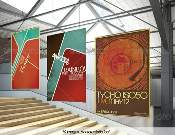 Hanging Poster Mock-up Template
