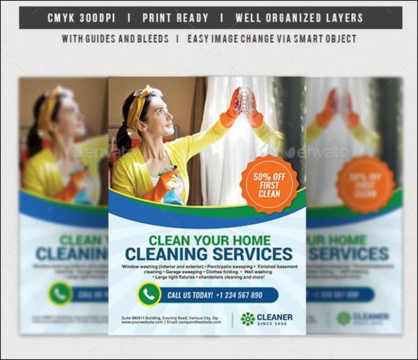 Cleaning Services Commercial Flyer Template