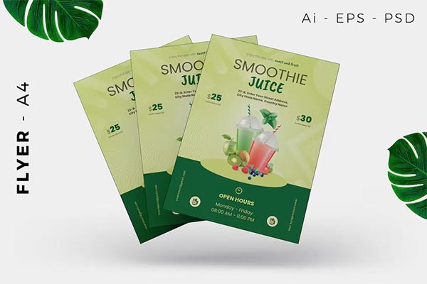 Smoothie Juice Editable Flyer Design