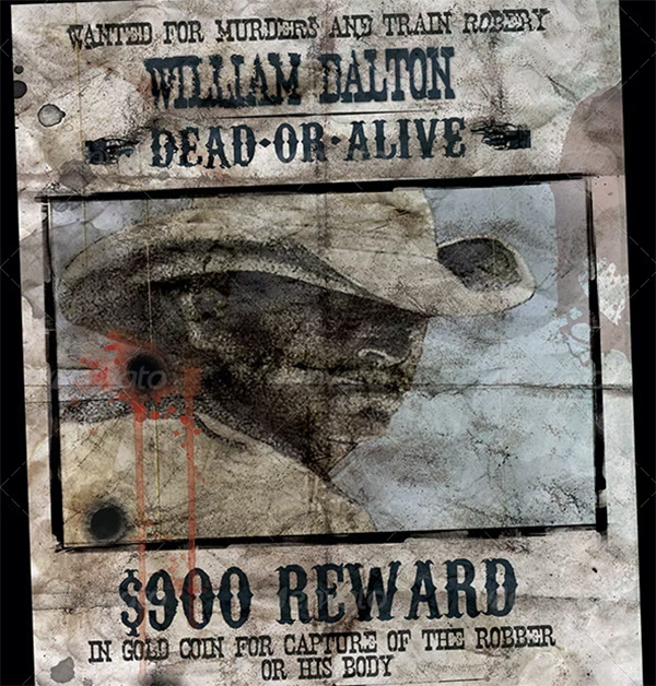 Wild West Style Wante Poster Template Wild West Style Wante Poster Template