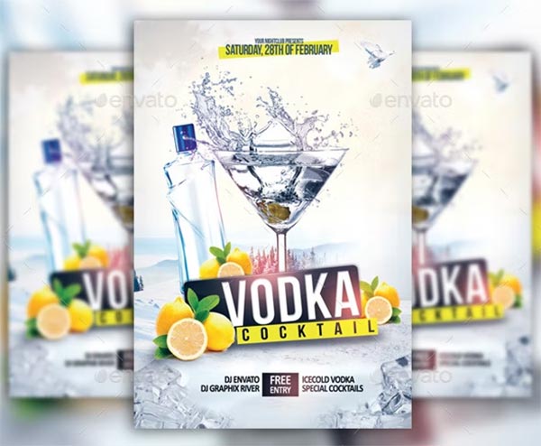 The Vodka Cocktail Flyer Template