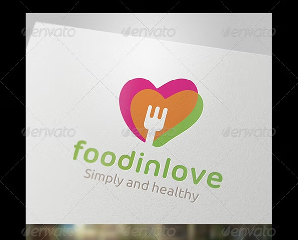 Food In Love Logo Template