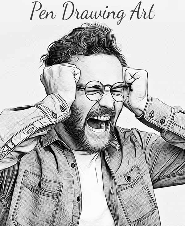 Pen Drawing Art - Photoshop Action