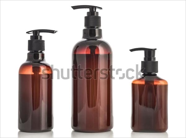 Plastic Brown Bottles Vector Mockup