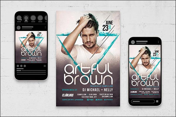 Electro Nightclub Event DJ Flyer Template