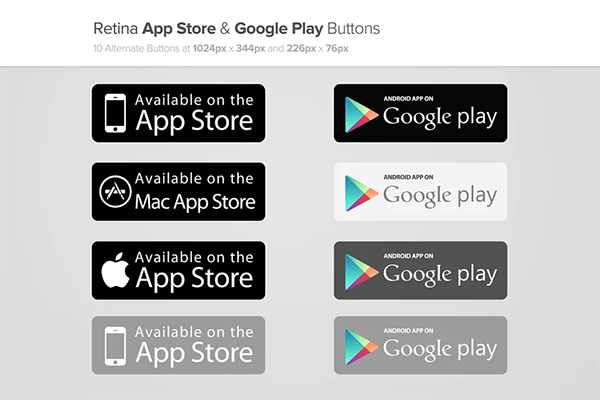 App Store & Google Play Buttons