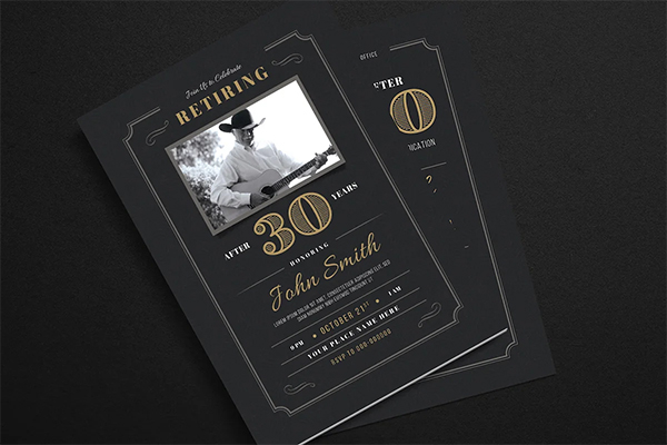 Retirement Invitation PSD Template