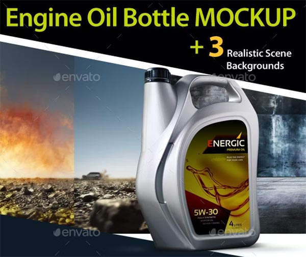 Engine Oil Bottle Mockup