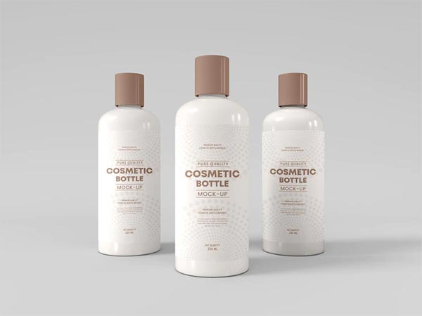 Free PSD Cosmetic Round Bottle Mockup