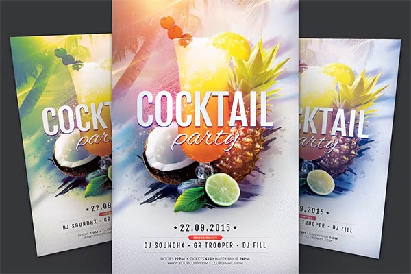 Cocktail Party Flyer Print Templates