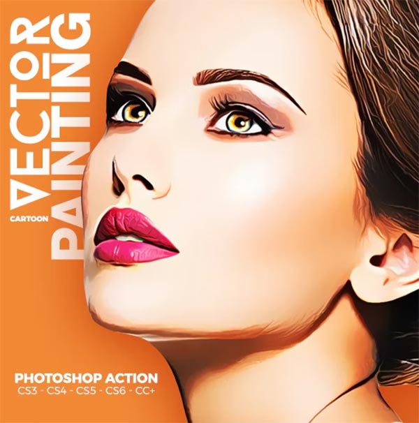 Cartoon Vector Painting Photoshop Action