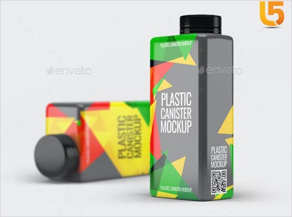 Square Plastic Bottle PSD MockUp Square Plastic Bottle PSD MockUp