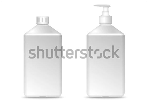 Vector White Square Plastic Bottle Mockup Vector White Square Plastic Bottle Mockup
