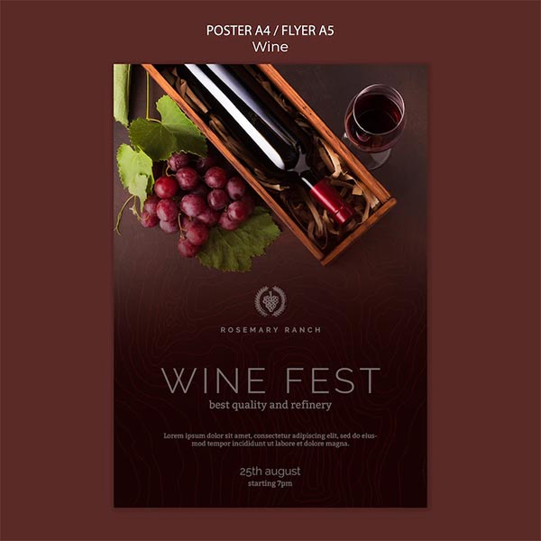 Free PSD Wine Tasting Flyer Template