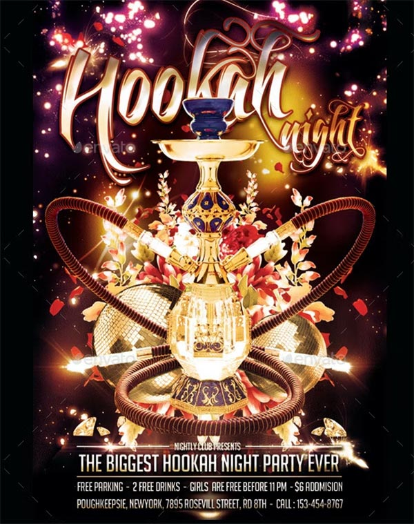 Hookah Late Night Flyer Template