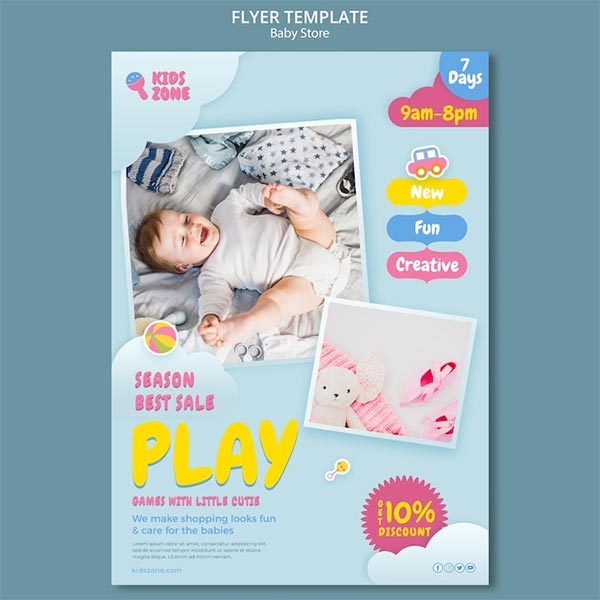 Baby Store Flyer Free Template