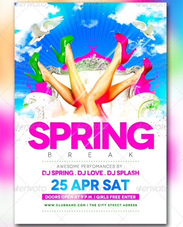 Spring Break CMYK-RGB Flyer