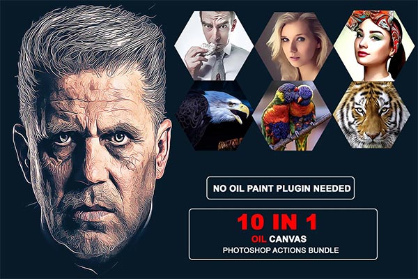 The Oil Canvas Photoshop Actions