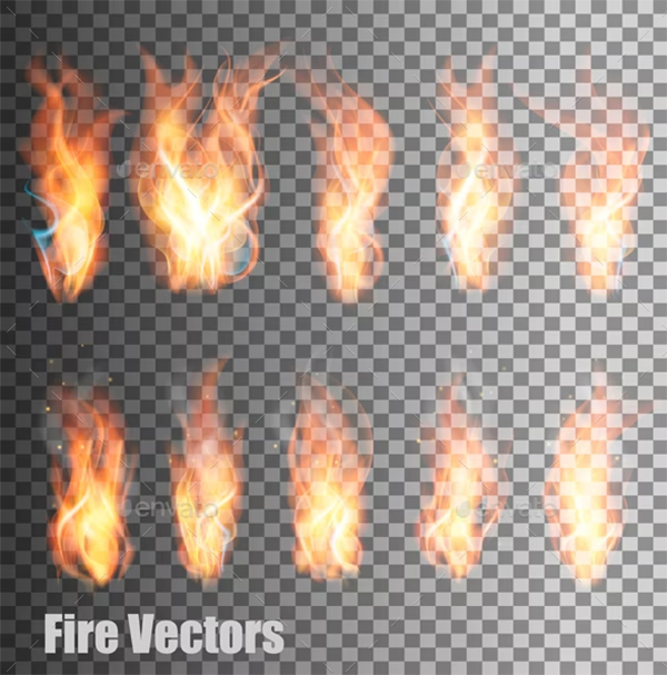 Fire Transparent Vector Background
