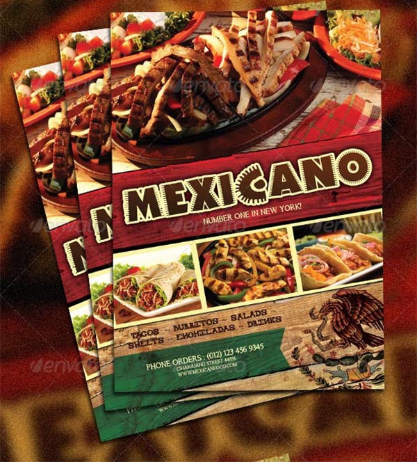 Mexican Food Menu Design Flyer