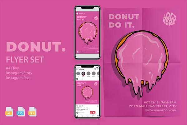 Donut Flyer Set Template