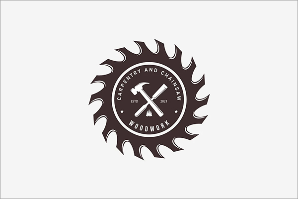 Carpentry with Wood Chisel Logo