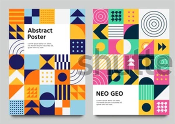 Colorful Neo Geometric Vector Shapes Template