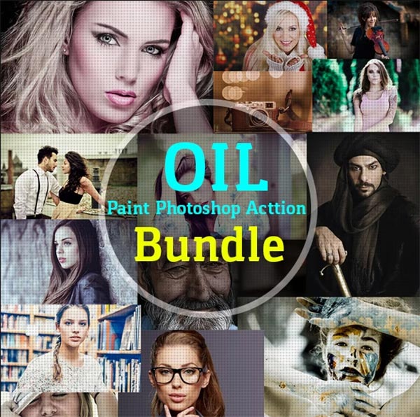Oil Paint Photoshop Actions Bundle