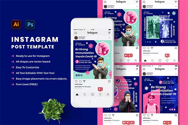 Vaccination Covid-19 Social Media Template