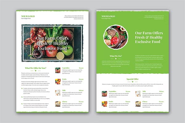 Organic Food Editable Flyer Template